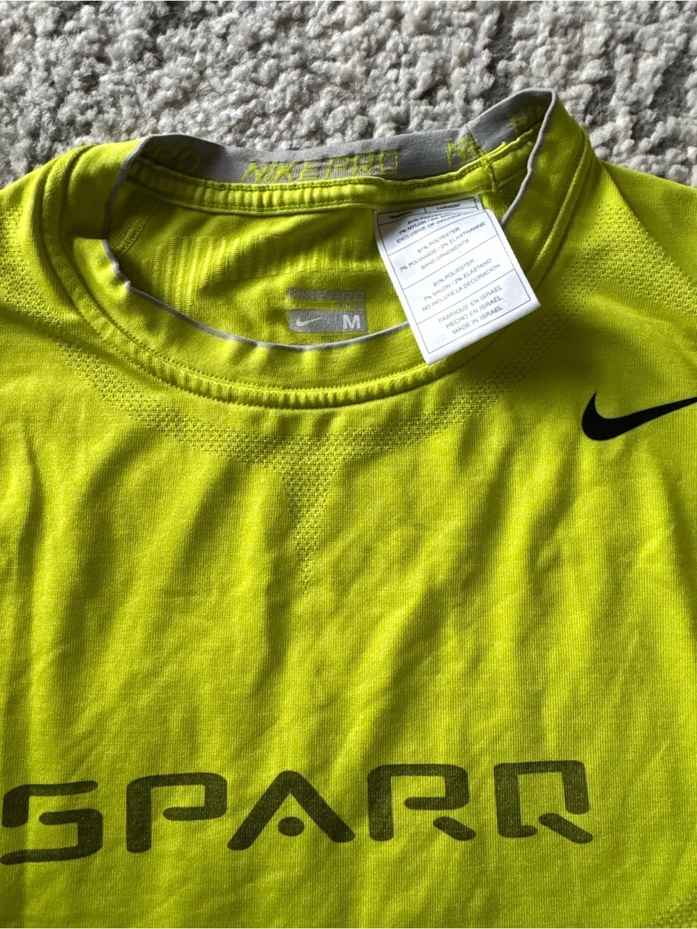 Nike Pro Mens Neon Yellow Sleeveless SPARQ Training Tank